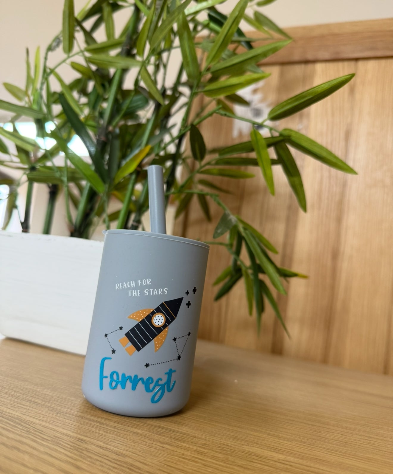 Personalised Cup with Straw