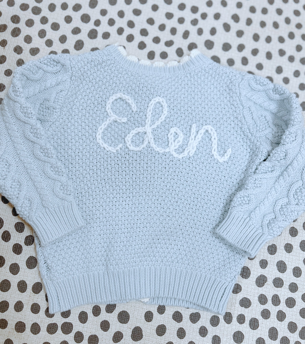 Personalised Flower Embroidery Knit Cardigan