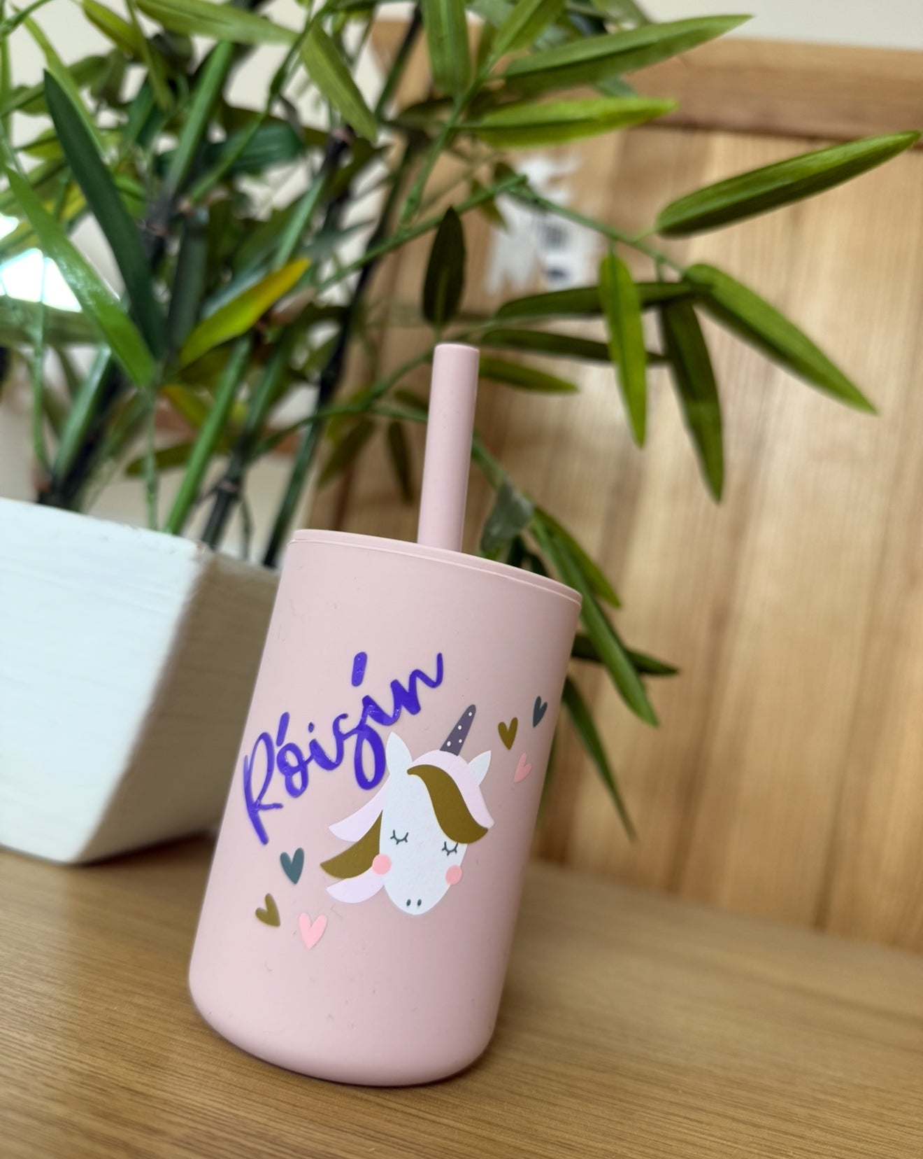 Personalised Cup with Straw