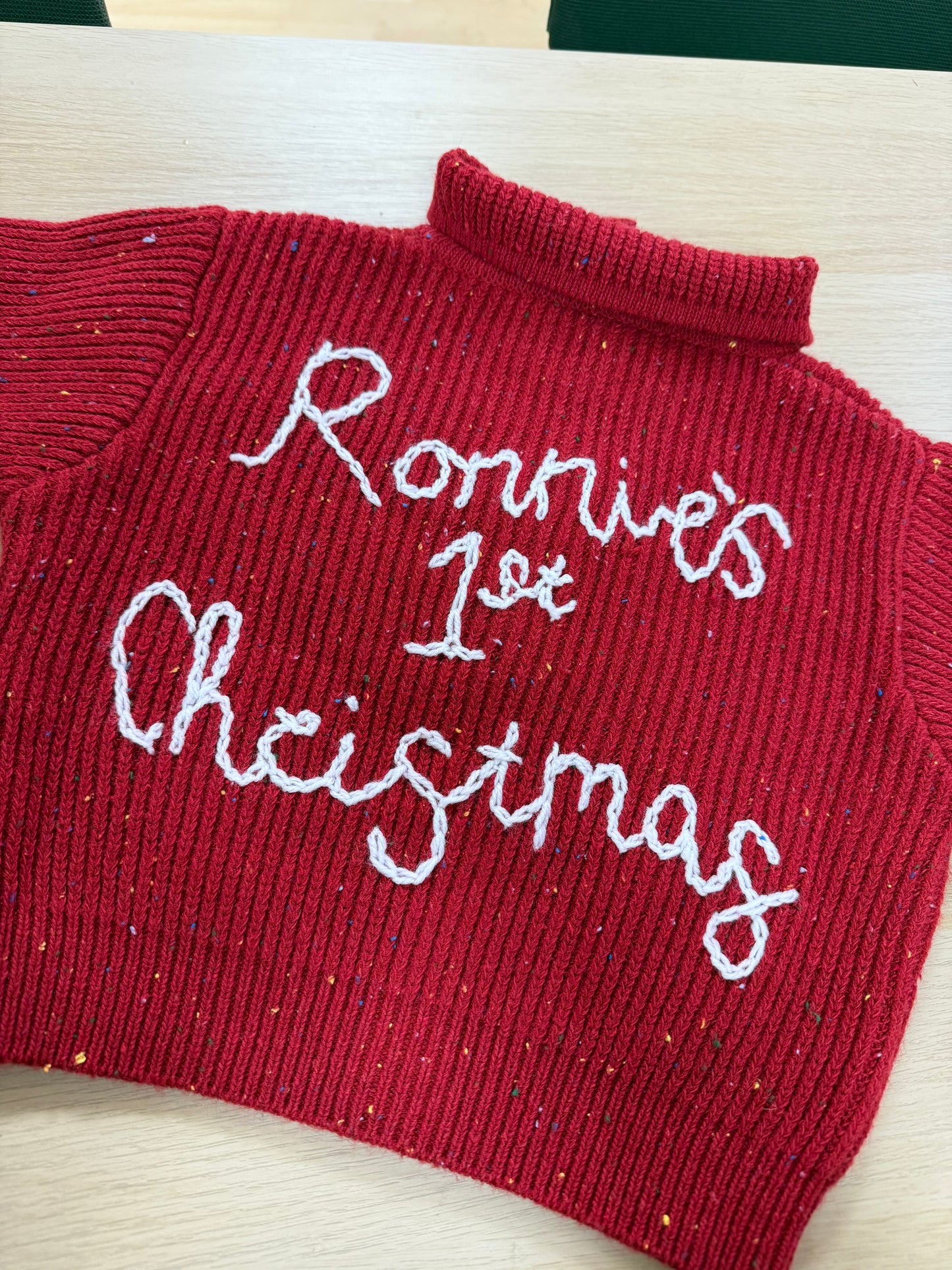 Personalised Red Christmas Cardigan any wording