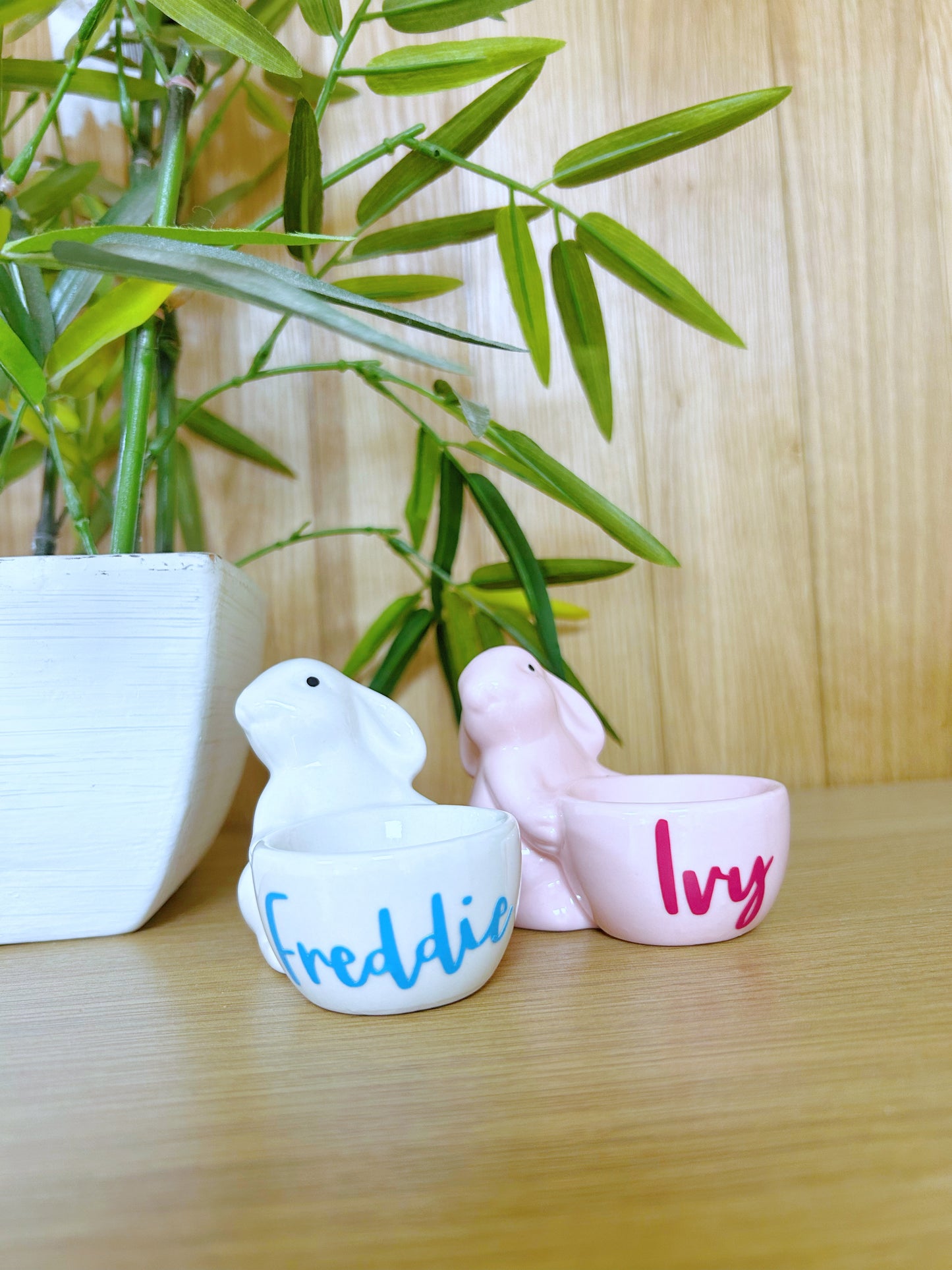 Personalised Ceramic Easter Bunny Egg Cups