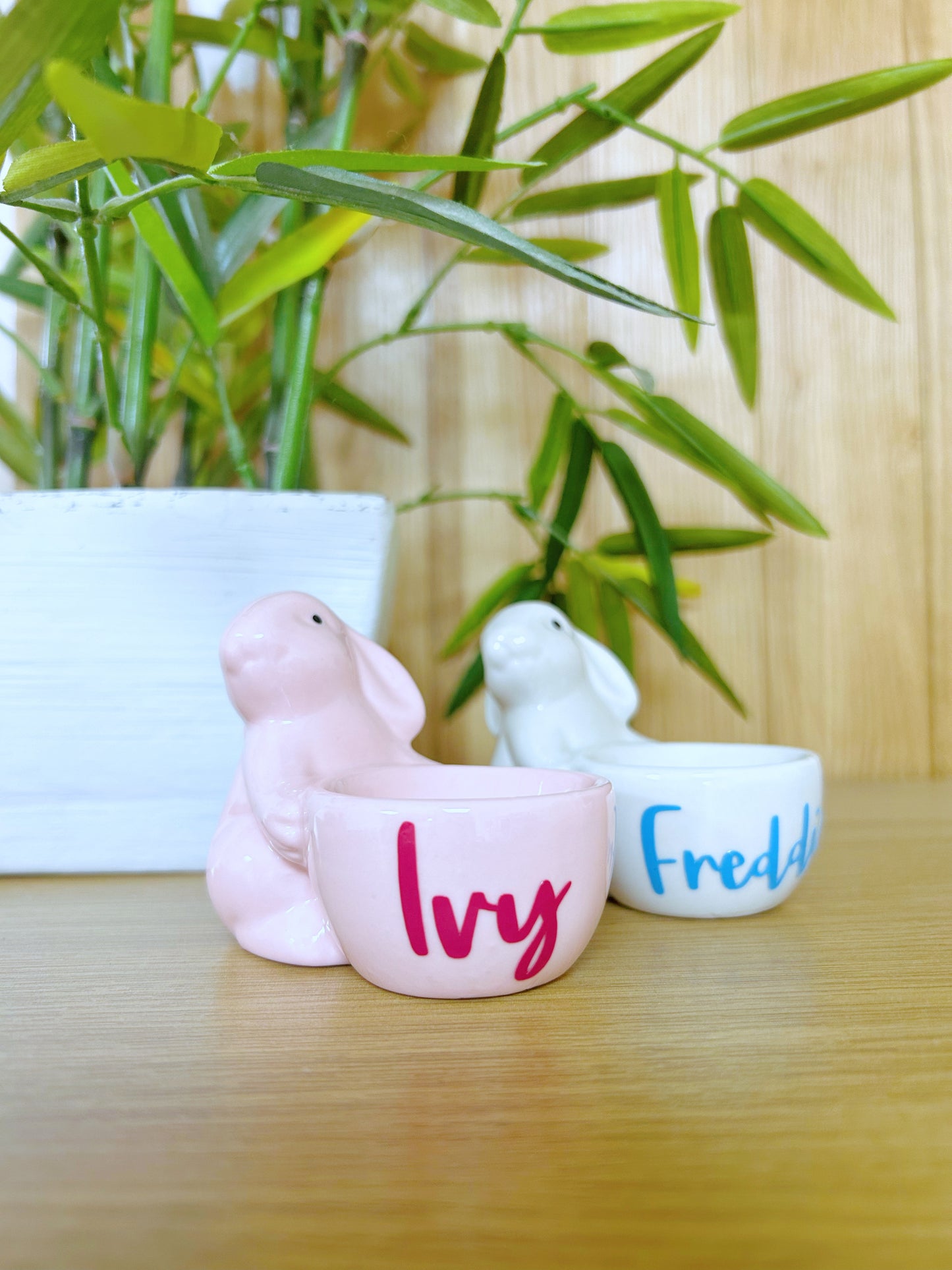 Personalised Ceramic Easter Bunny Egg Cups