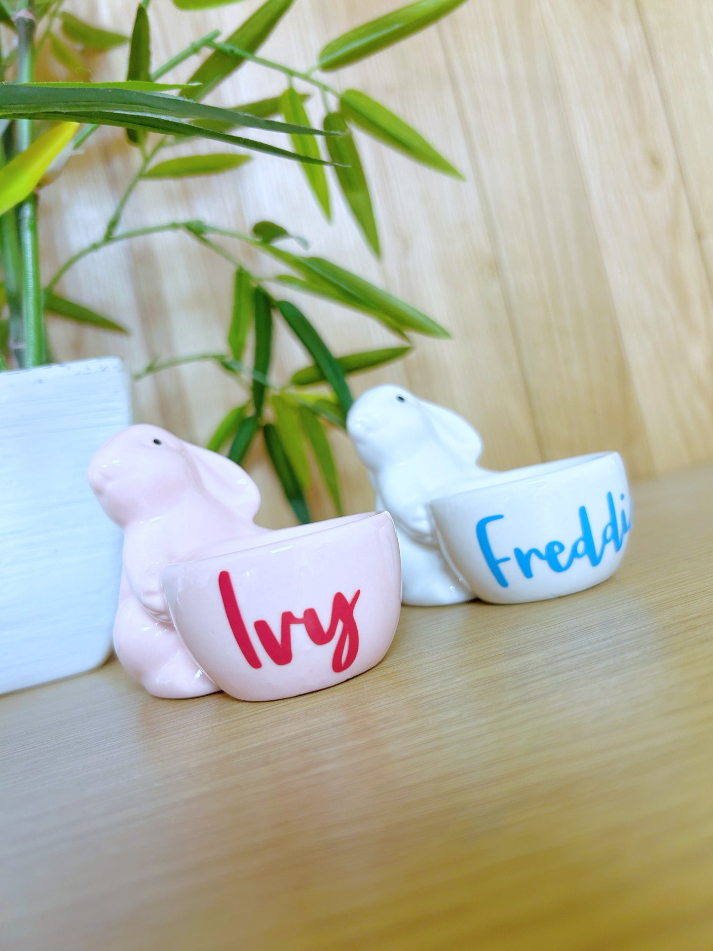 Personalised Ceramic Easter Bunny Egg Cups