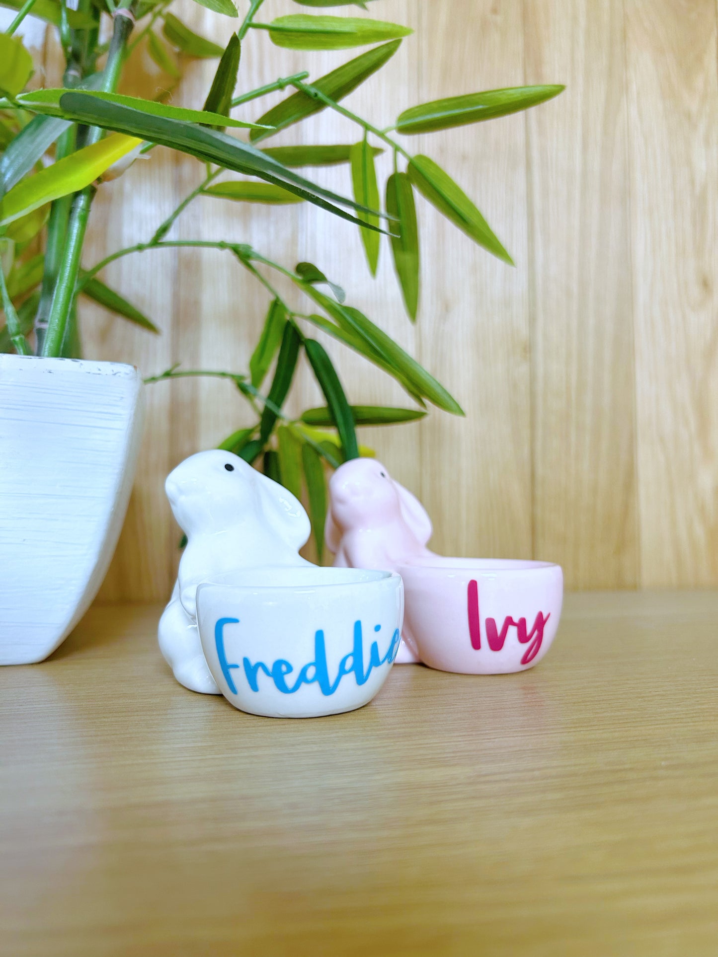 Personalised Ceramic Easter Bunny Egg Cups