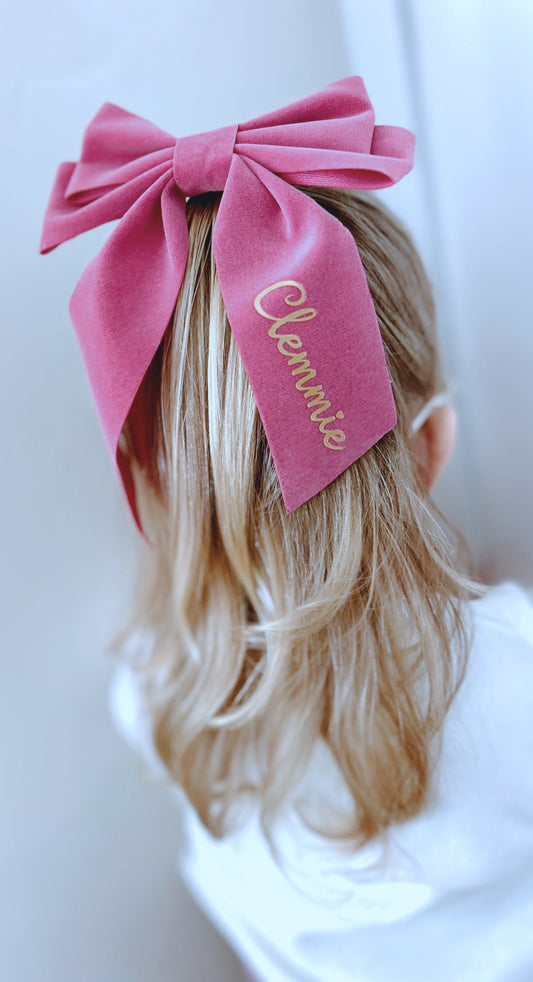 Rose Personalised Hair Bow Clip