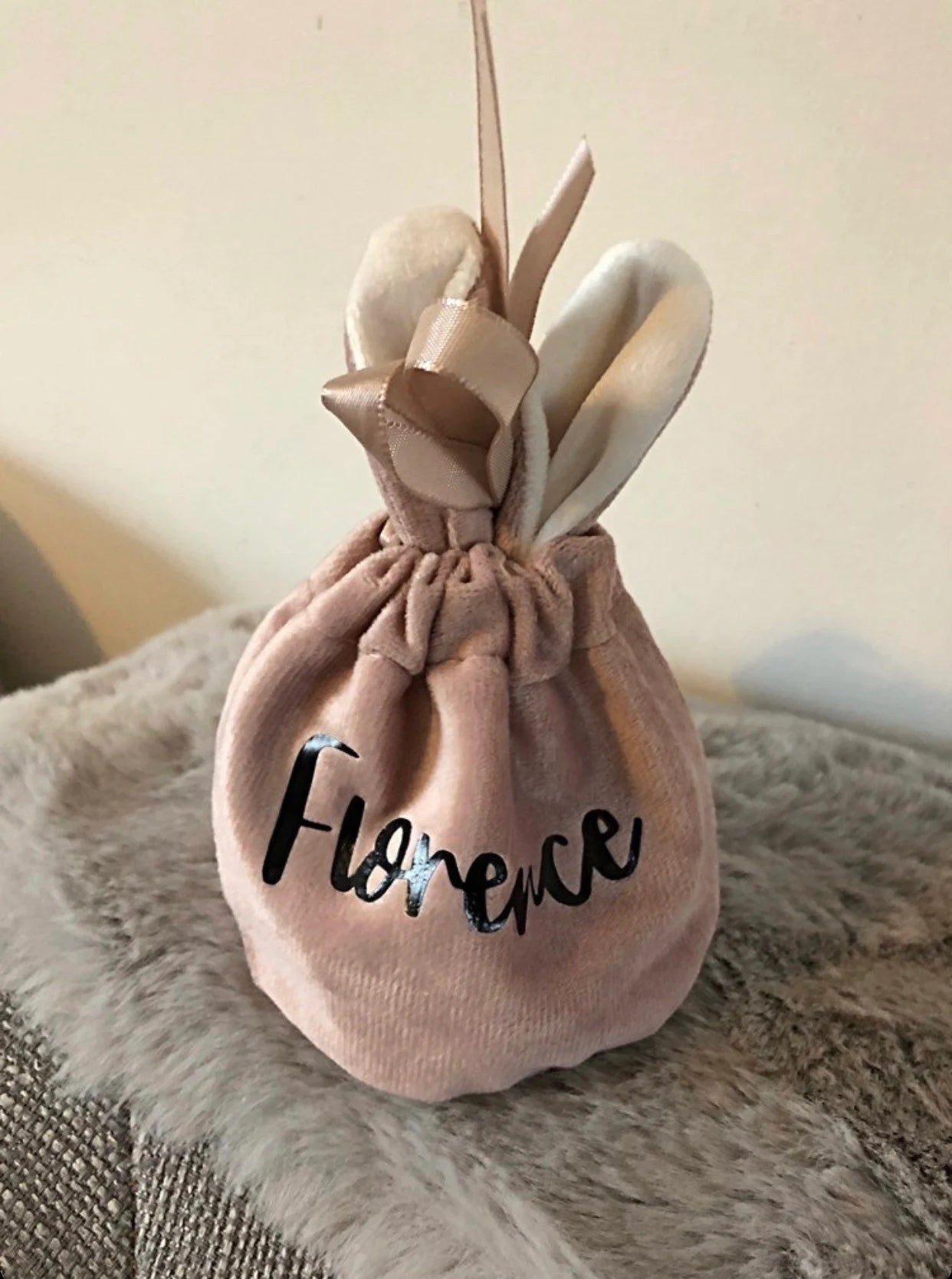 Personalised Velvet Easter Bunny Bags