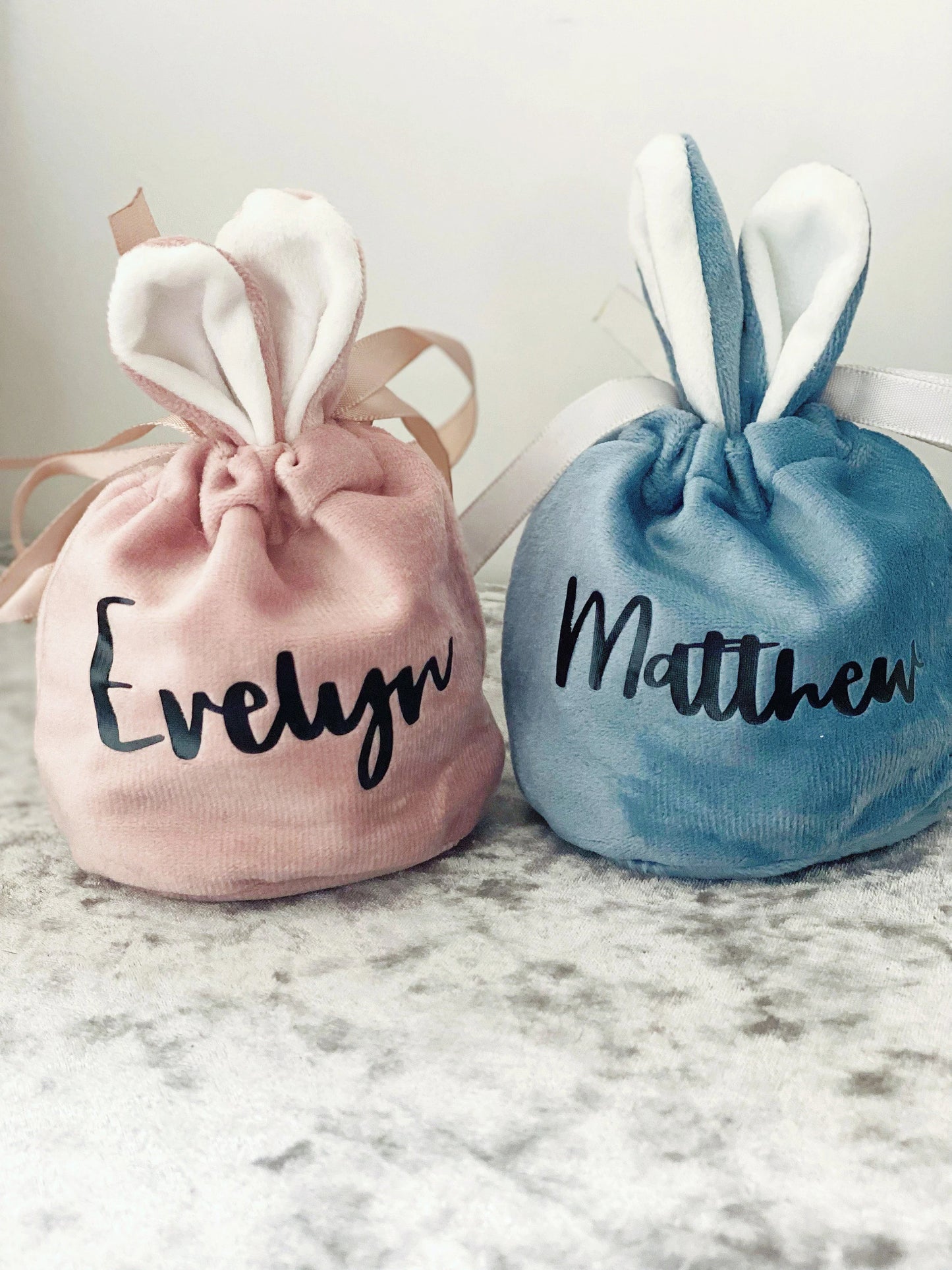 Personalised Velvet Easter Bunny Bags